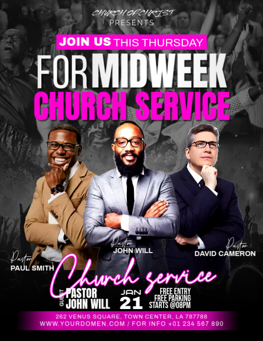 Midweek church service Template | PosterMyWall