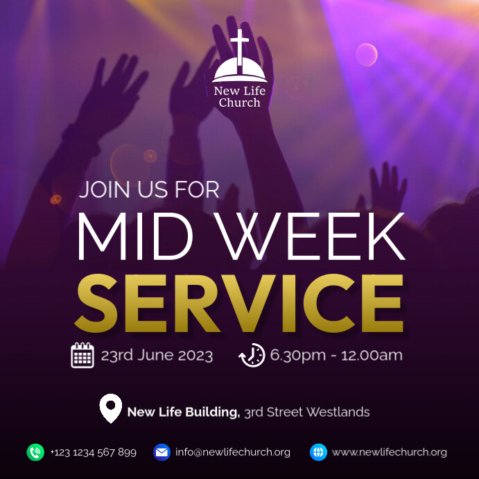 Midweek church service Template | PosterMyWall