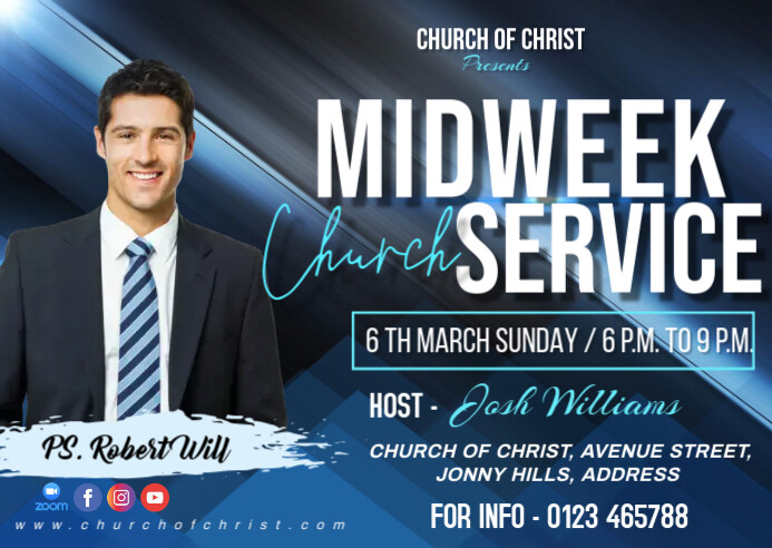 MIDWEEK CHURCH SERVICE Template | PosterMyWall