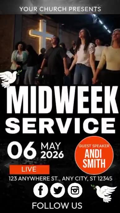 Midweek church service Template | PosterMyWall