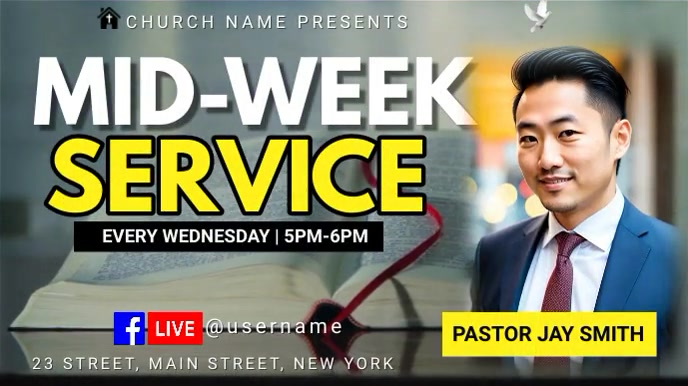 Midweek church service Template | PosterMyWall