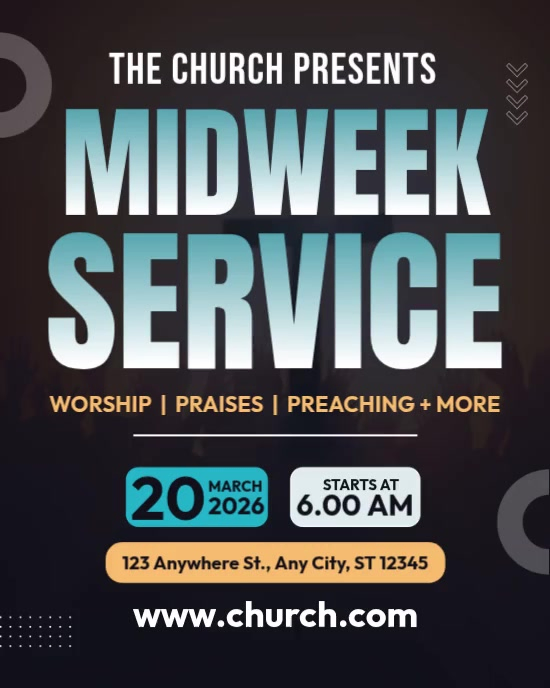 Midweek Church Service Template | PosterMyWall