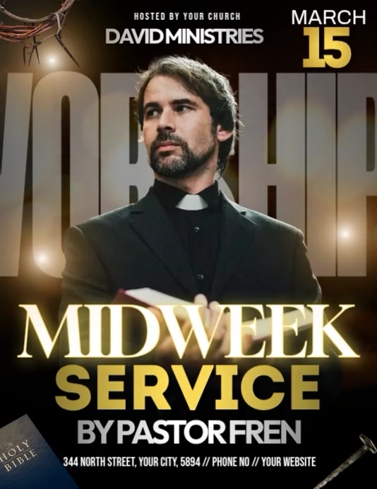 Midweek Church Service Template | PosterMyWall