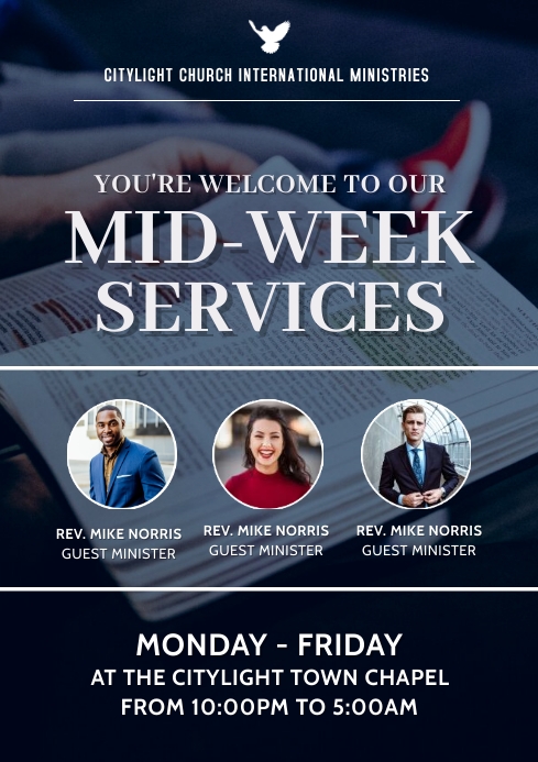 midweek church service poster design Template | PosterMyWall