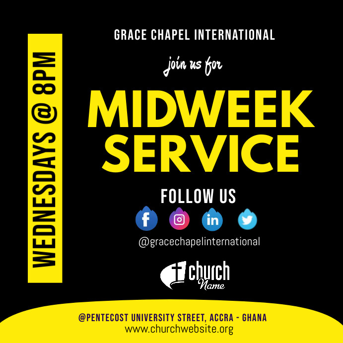 Midweek Church Service Poster Template | PosterMyWall