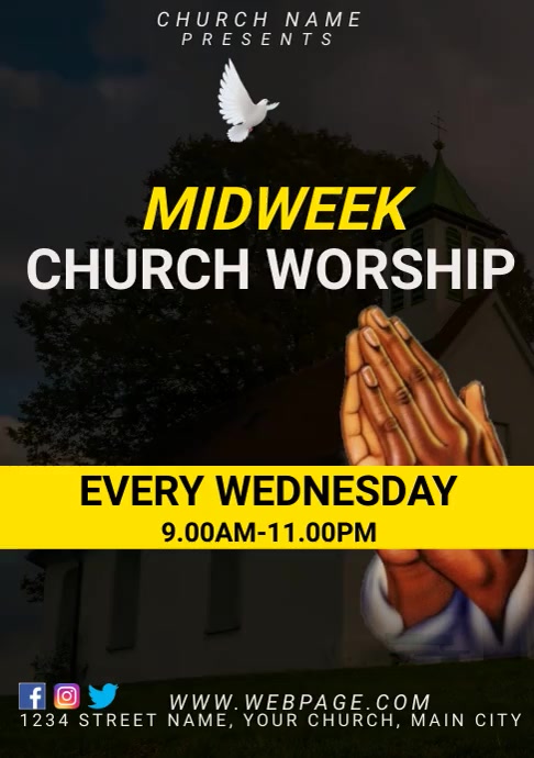Midweek church service Template | PosterMyWall