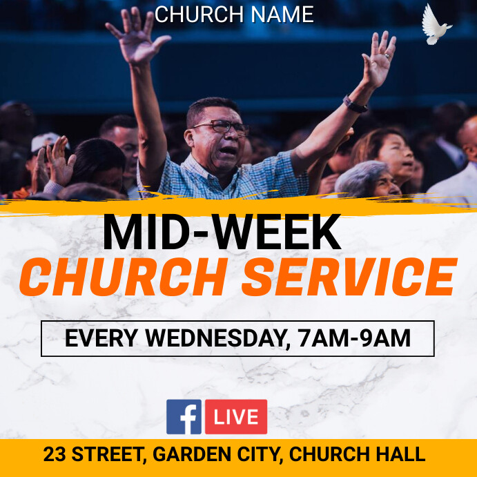 Midweek church service Template | PosterMyWall