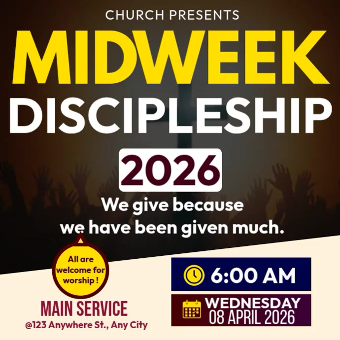 Midweek Discipleship Event Template | PosterMyWall