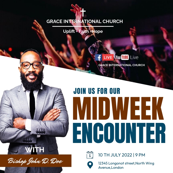 MIDWEEK ENCOUNTER FLYER Instagram Post template