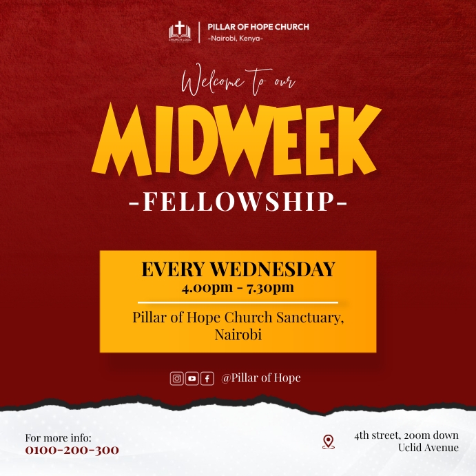 Mid Week Post Midweek fellowship Template | PosterMyWall