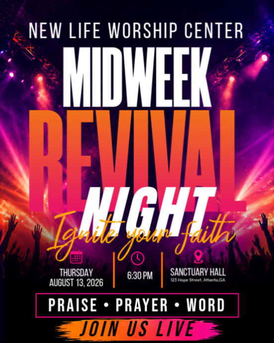 Midweek Revival Night Template | PosterMyWall