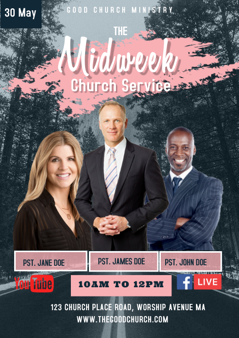 midweek service A3 Template | PosterMyWall