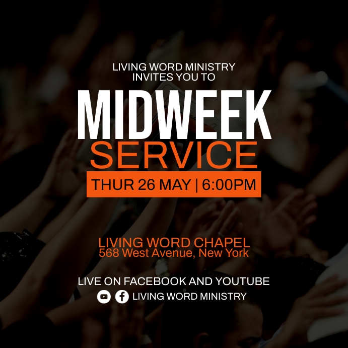 Midweek Service Template | PosterMyWall