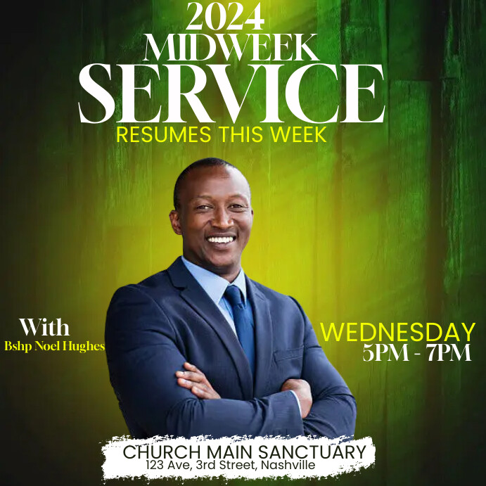 midweek service Template | PosterMyWall