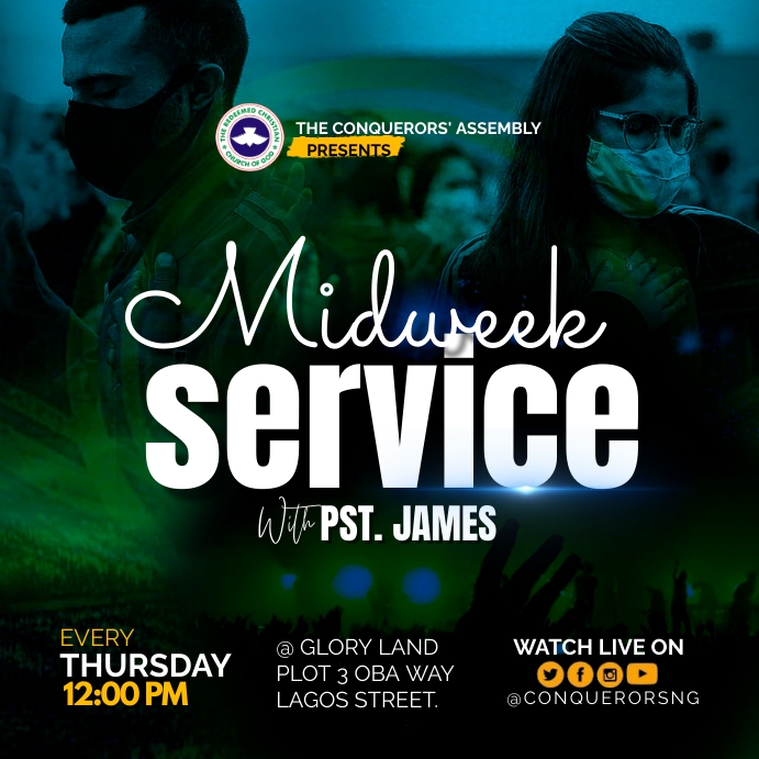 MIDWEEK SERVICE Template | PosterMyWall