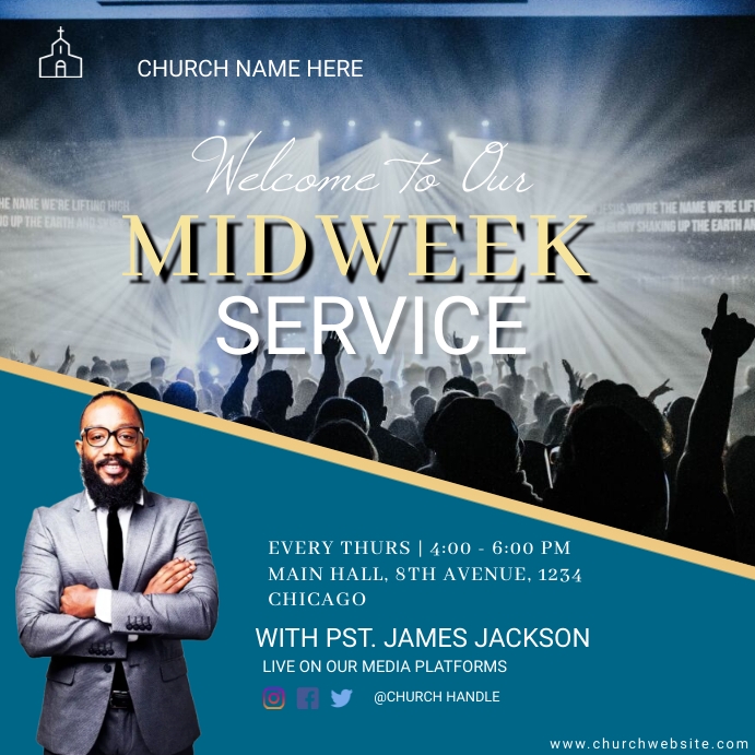 midweek service Template | PosterMyWall