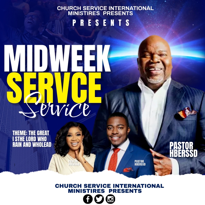 midweek service Template | PosterMyWall