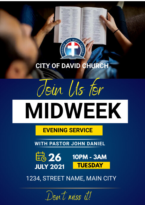 midweek service Template | PosterMyWall
