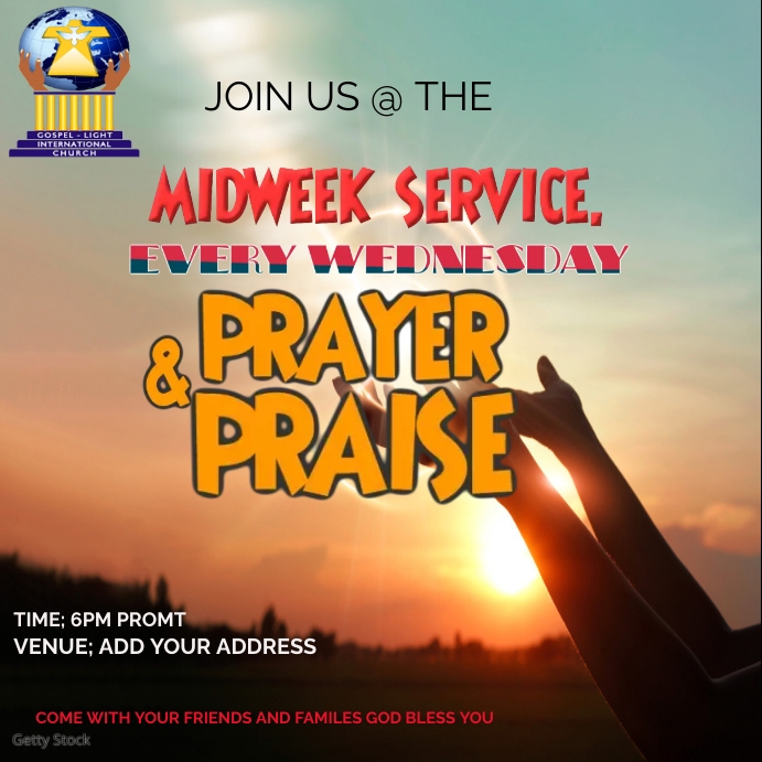 MIDWEEK SERVICE Template | PosterMyWall