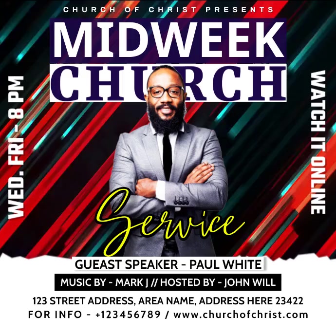 Copy of Midweek service | PosterMyWall