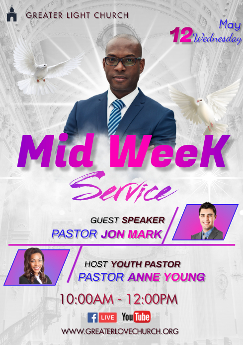 Midweek service A3 template