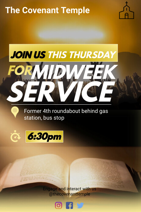 midweek service Template | PosterMyWall