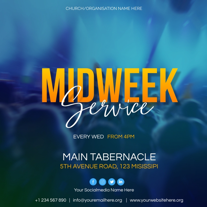 midweek service Template | PosterMyWall