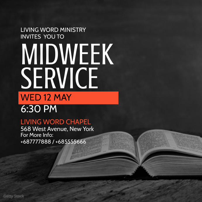Midweek Service Template | PosterMyWall