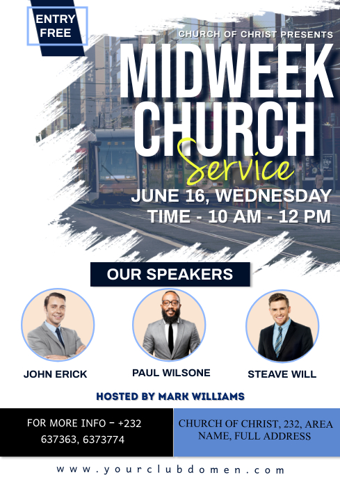 MIDWEEK SERVICE Template | PosterMyWall