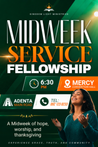 Midweek Service Fellowship Póster template