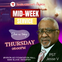Midweek service flyer Cuadrado (1:1) template