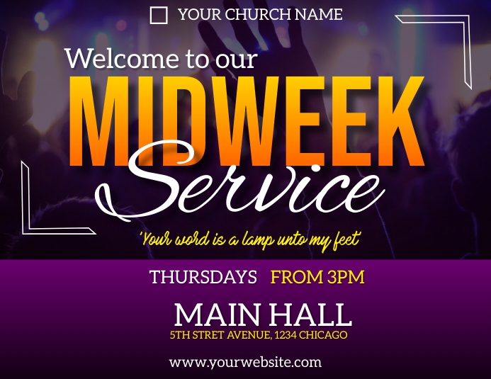 midweek service flyer Template | PosterMyWall