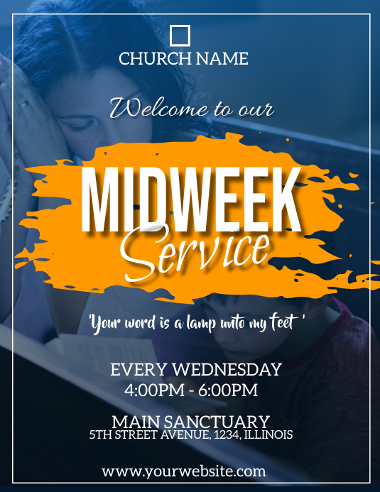 midweek service flyer Template | PosterMyWall