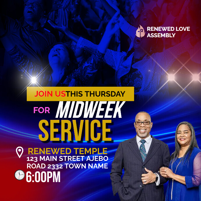 MIDWEEK SERVICE FLYER Template | PosterMyWall