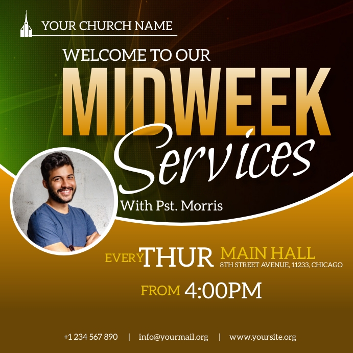 midweek service flyer Template | PosterMyWall