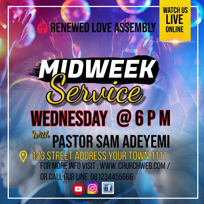 MIDWEEK SERVICE FLYER Template | PosterMyWall