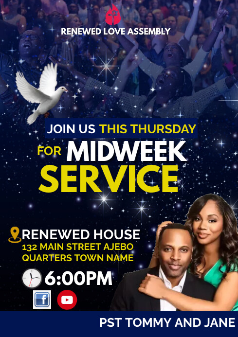 Copy of MIDWEEK SERVICE FLYER | PosterMyWall