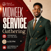 Midweek Service Gathering Post Instagram template