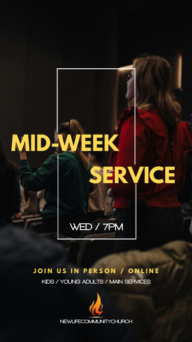 MIDWEEK SERVICE POSTER Instagram Story template