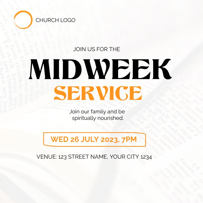 Midweek service poster Template | PosterMyWall