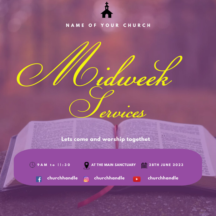 Midweek service poster Template | PosterMyWall