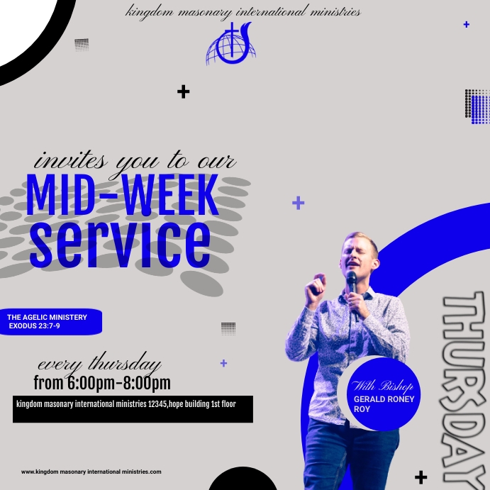Midweek service poster template | PosterMyWall