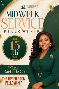 Midweek Worship Service Poster template
