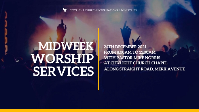 MIDWEEK WORSHIP SERVICE FLYER design Template | PosterMyWall