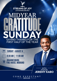 สีม่วง Midyear Gratitude Sunday Event A4 Template