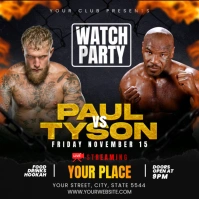 Mike Tyson Vs Jake Paul Flyer Instagram Plasing template