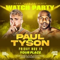 Mike Tyson Vs Jake Paul Watch Party Flyer Instagram Post template
