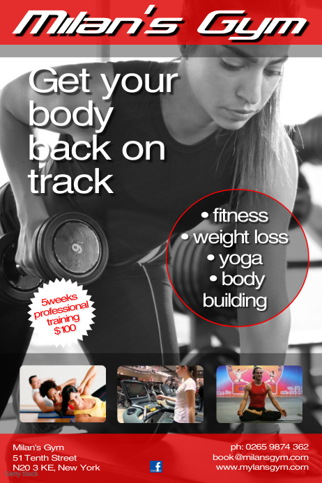 Milan's Gym Plakat template