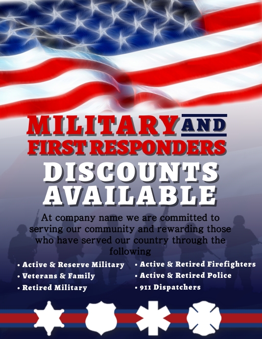 Copy of Military & First Responder Discounts PosterMyWall