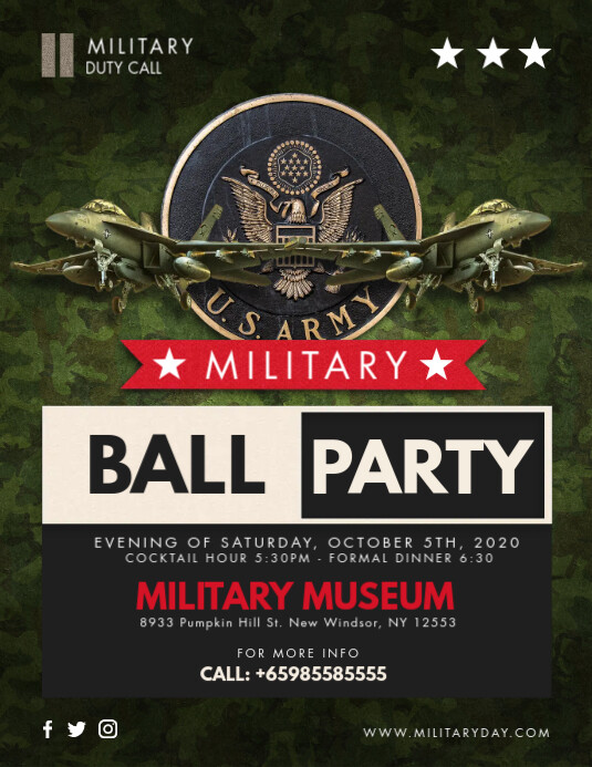 Copy of Military Ball Party Invitation Flyer PosterMyWall